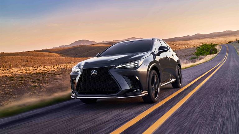 2025 Lexus NX driving on the road.